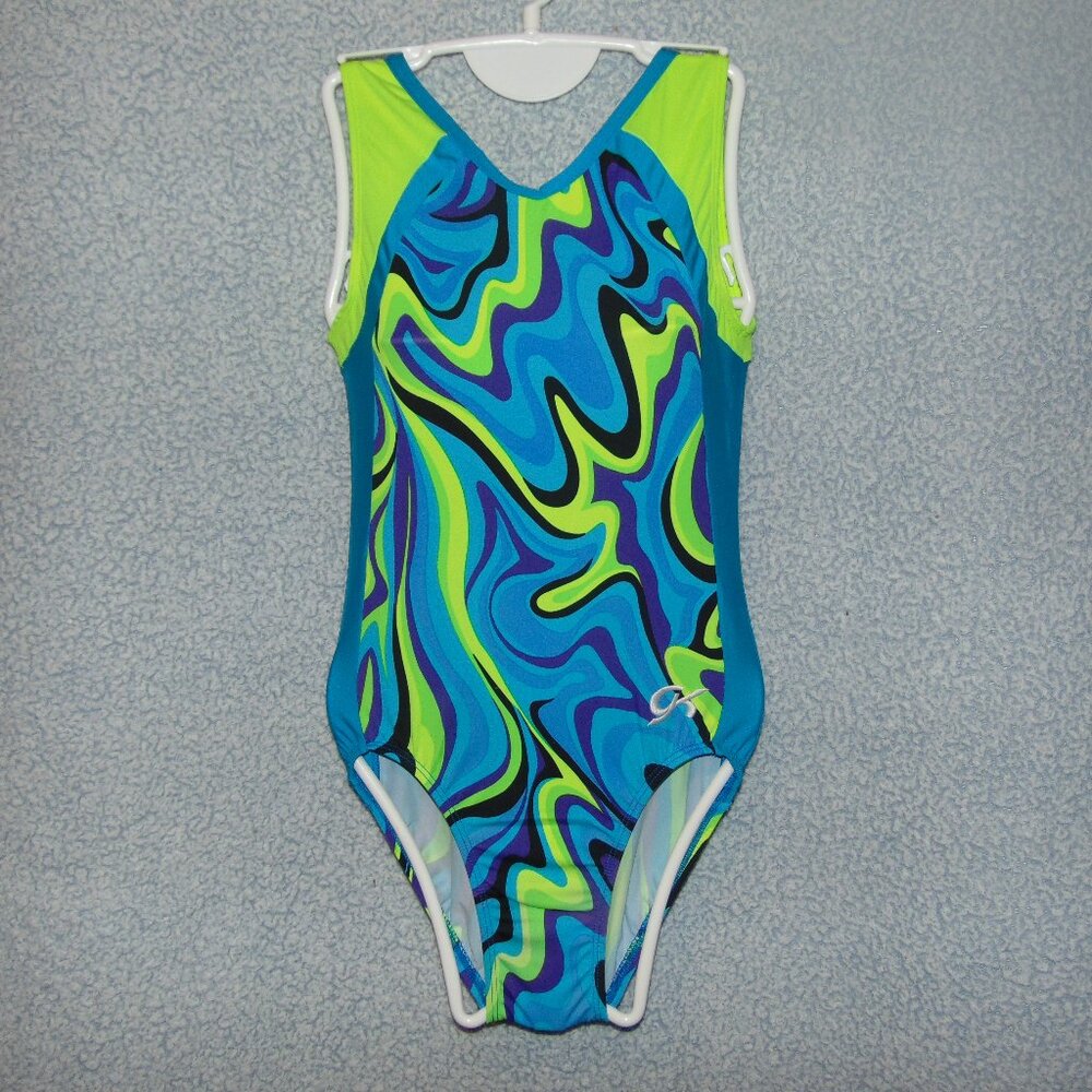 GK Blue Green Swirl Leotard NoTag